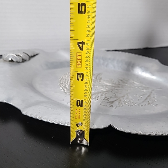 Vintage Trade Continental Mark Hand Wrought Silverlook Aluminum Tray Platter - Picture 4 of 10